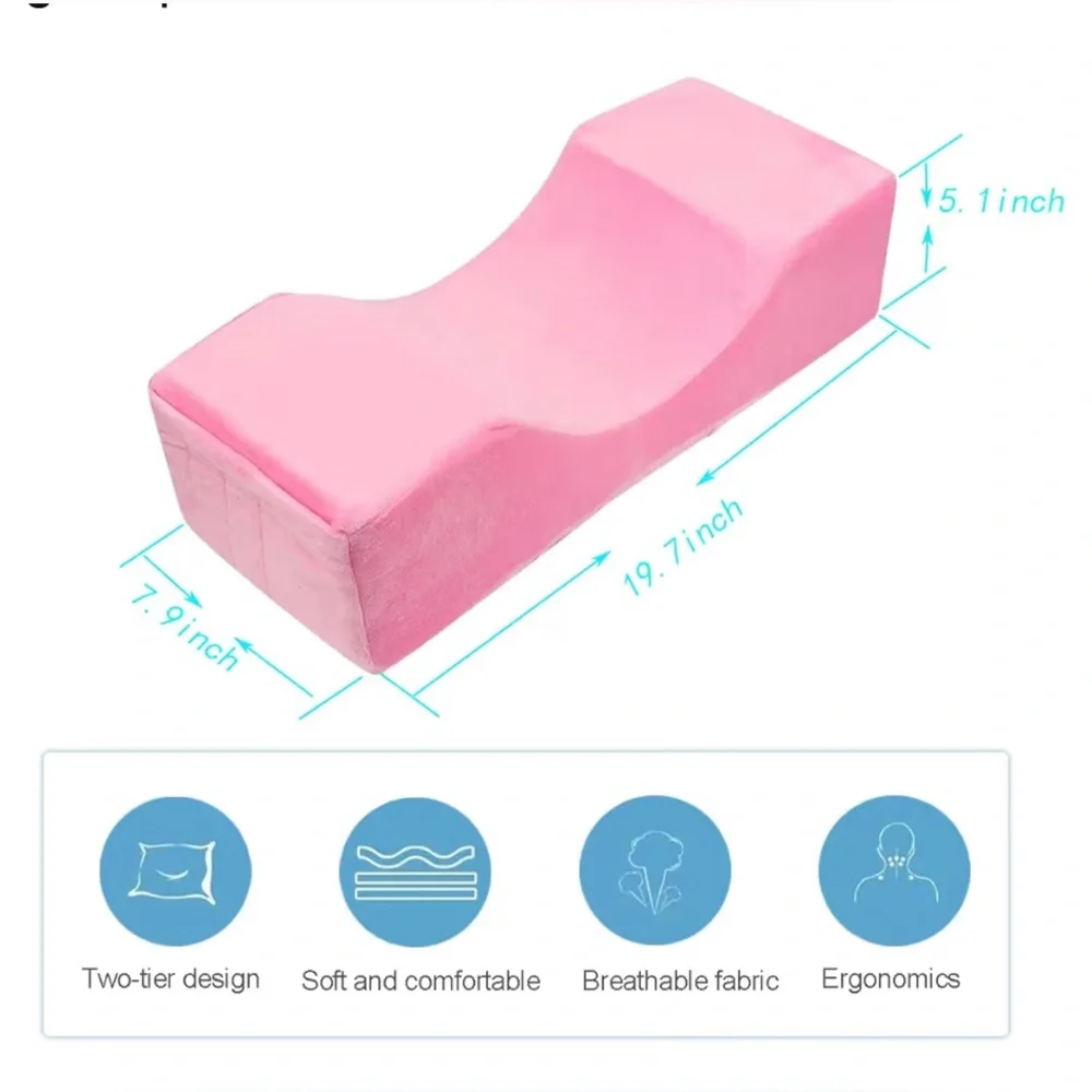 Pink Memory Foam Lash Pillow U-Shaped Eyelash Extension Neck Support Salon NIB